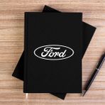 Zepplin Giyim Ford Logo Text Siyah Çizgisiz Kanvas Defter Çizgisiz - 14x21 cm