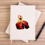 Zepplin Giyim God Of War Kratos Siluet Çizgisiz Kanvas Defter Çizgisiz - Krem - 14x21 cm