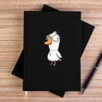 Zepplin Giyim Goose Goose Duck Siyah Çizgisiz Kanvas Defter Çizgisiz - 14x21 cm