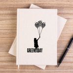 Zepplin Giyim Green Day Girl Çizgisiz Kanvas Defter Çizgisiz - Krem - 14x21 cm
