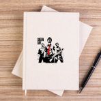Zepplin Giyim Green Day Group And Bomb Çizgisiz Kanvas Defter Çizgisiz - Krem - 14x21 cm