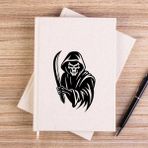 Zepplin Giyim Grim Reaper Sword Çizgisiz Kanvas Defter Çizgisiz - Krem - 14x21 cm