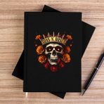 Zepplin Giyim Guns N Roses Skull Bullet Siyah Çizgisiz Kanvas Defter Çizgisiz - 14x21 cm
