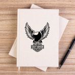 Zepplin Giyim Harley Chopper Eagle Çizgisiz Kanvas Defter Çizgisiz - Krem - 14x21 cm