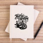 Zepplin Giyim Harley Chopper Support Bobbers Çizgisiz Kanvas Defter Çizgisiz - Krem - 14x21 cm