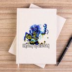 Zepplin Giyim Iron Maiden Sleeve Çizgisiz Kanvas Defter Çizgisiz - Krem - 14x21 cm