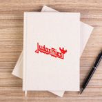 Zepplin Giyim Judas Priest Logo 3 Çizgisiz Kanvas Defter Çizgisiz - Krem - 14x21 cm