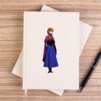 Zepplin Giyim Karlar Ülkesi Anna Siluet Çizgisiz Kanvas Defter Çizgisiz - Krem - 14x21 cm
