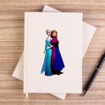 Zepplin Giyim Karlar Ülkesi Elsa ve Anna Çizgisiz Kanvas Defter Çizgisiz - Krem - 14x21 cm
