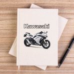 Zepplin Giyim Kawaski Ninja 250R Çizgisiz Kanvas Defter Çizgisiz - Krem - 14x21 cm