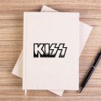 Zepplin Giyim Kiss Metalic Logo Çizgisiz Kanvas Defter Çizgisiz - Krem - 14x21 cm