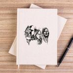 Zepplin Giyim Kızılderili Thre Man Çizgisiz Kanvas Defter Çizgisiz - Krem - 14x21 cm