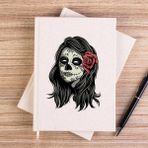 Zepplin Giyim La Calavera Portre Çizgisiz Kanvas Defter Çizgisiz - Krem - 14x21 cm