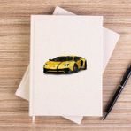 Zepplin Giyim Lamborghni Aventador Yellow Çizgisiz Kanvas Defter Çizgisiz - Krem - 14x21 cm