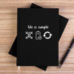 Zepplin Giyim Life Is Simple Siyah Çizgisiz Kanvas Defter Çizgisiz - 14x21 cm