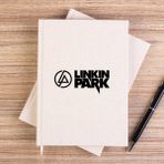 Zepplin Giyim Linkin Park Logo And Text Çizgisiz Kanvas Defter Çizgisiz - Krem - 14x21 cm