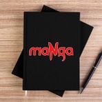 Zepplin Giyim Manga Red Text Siyah Kanvas Defter Çizgisiz - 14x21 cm