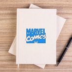 Zepplin Giyim Marvel Comics Blue Logo Çizgisiz Kanvas Defter Çizgisiz - Krem - 14x21 cm