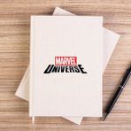 Zepplin Giyim Marvel Universe Logo Çizgisiz Kanvas Defter Çizgisiz - Krem - 14x21 cm