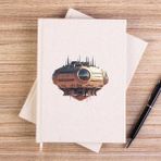 Zepplin Giyim Massive Speaker Spaceship Çizgisiz Kanvas Defter Çizgisiz - Krem - 14x21 cm