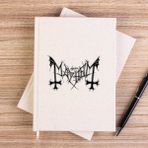 Zepplin Giyim Mayhem Logo Text Çizgisiz Kanvas Defter Çizgisiz - Krem - 14x21 cm