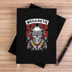 Zepplin Giyim Megadeth Skull And Chemical Bomb Siyah Çizgisiz Kanvas Defter Çizgisiz - 14x21 cm