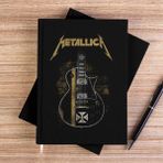 Zepplin Giyim Metallica Guitar Cross Siyah Kanvas Defter Çizgisiz - 14x21 cm
