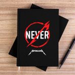 Zepplin Giyim Metallica Never Siyah Kanvas Defter Çizgisiz - 14x21 cm