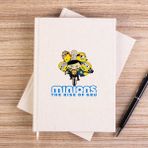 Zepplin Giyim Minions Ride Bikes Çizgisiz Kanvas Defter Çizgisiz - Krem - 14x21 cm