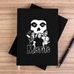 Zepplin Giyim Misfits Grup Logo Siyah Çizgisiz Kanvas Defter Çizgisiz - 14x21 cm