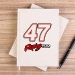 Zepplin Giyim Moto 47 Racing Team Çizgisiz Kanvas Defter Çizgisiz - Krem - 14x21 cm