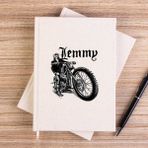 Zepplin Giyim Motörhead Lemmy Kilmister Motorbike Çizgisiz Kanvas Defter Çizgisiz - Krem - 14x21 cm