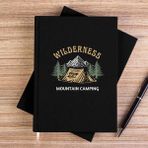 Zepplin Giyim Mountain Camping Siyah Çizgisiz Kanvas Defter Çizgisiz - 14x21 cm