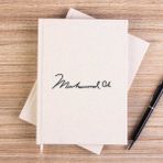 Zepplin Giyim Muhammed Ali White Text Çizgisiz Kanvas Defter Çizgisiz - Krem - 14x21 cm