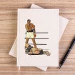 Zepplin Giyim Muhammed Ali Winning Fighter Çizgisiz Kanvas Defter Çizgisiz - Krem - 14x21 cm