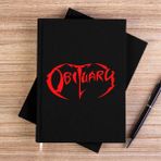 Zepplin Giyim Obituary Logo Red Siyah Kanvas Defter Çizgisiz - 14x21 cm