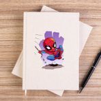 Zepplin Giyim Örümcek Adam Cartoon Çizgisiz Kanvas Defter Çizgisiz - Krem - 14x21 cm