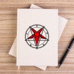 Zepplin Giyim Pentagram Goat Head Çizgisiz Kanvas Defter Çizgisiz - Krem - 14x21 cm
