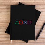 Zepplin Giyim Playstation Consol Siyah Çizgisiz Kanvas Defter Çizgisiz - 14x21 cm