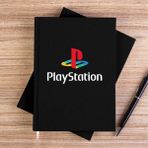 Zepplin Giyim Playstation Logo White Siyah Çizgisiz Kanvas Defter Çizgisiz - 14x21 cm
