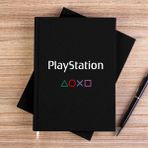 Zepplin Giyim Playstation Text Consol Siyah Çizgisiz Kanvas Defter Çizgisiz - 14x21 cm