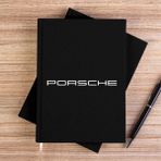 Zepplin Giyim Porshe Text Siyah Çizgisiz Kanvas Defter Çizgisiz - 14x21 cm