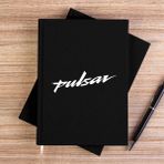 Zepplin Giyim Pulsar Logo Siyah Çizgisiz Kanvas Defter Çizgisiz - 14x21 cm