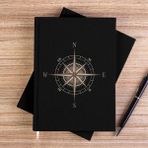 Zepplin Giyim Pusula Siyah Kanvas Defter Çizgisiz - 14x21 cm