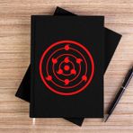 Zepplin Giyim Rinne Sharingan Siyah Kanvas Defter Çizgisiz - 14x21 cm