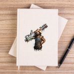Zepplin Giyim Rocket Raccoon Body Çizgisiz Kanvas Defter Çizgisiz - Krem - 14x21 cm