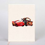 Zepplin Giyim Şimşek Mcqueen ve Tow Mater Arabalar Çizgisiz Kanvas Defter Çizgisiz - Krem - 14x21 cm