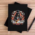 Zepplin Giyim Slash Gibson Siyah Çizgisiz Kanvas Defter Çizgisiz - 14x21 cm