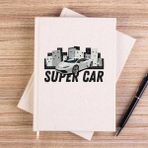 Zepplin Giyim Süper Car Lamborghni Krem Çizgisiz Kanvas Defter Çizgisiz - 14x21 cm