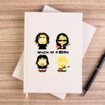 Zepplin Giyim System Of A Down Cartoon Çizgisiz Kanvas Defter Çizgisiz - Krem - 14x21 cm